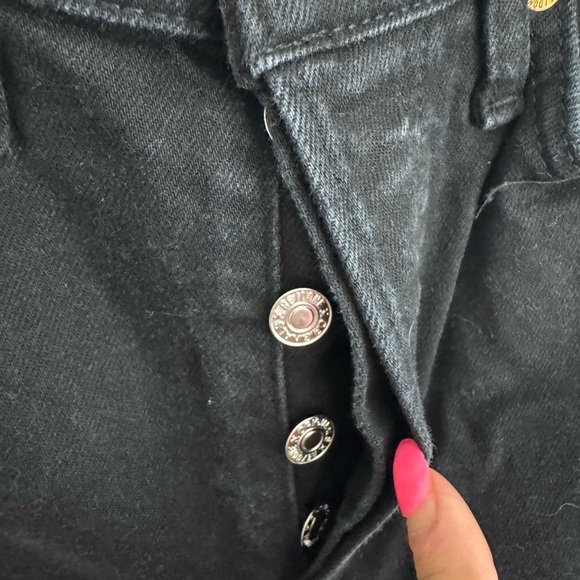 RE/DONE Jeans Womens Originals High Rise Loose Washed Black Rips Button Fly 27 - Picture 8 of 16